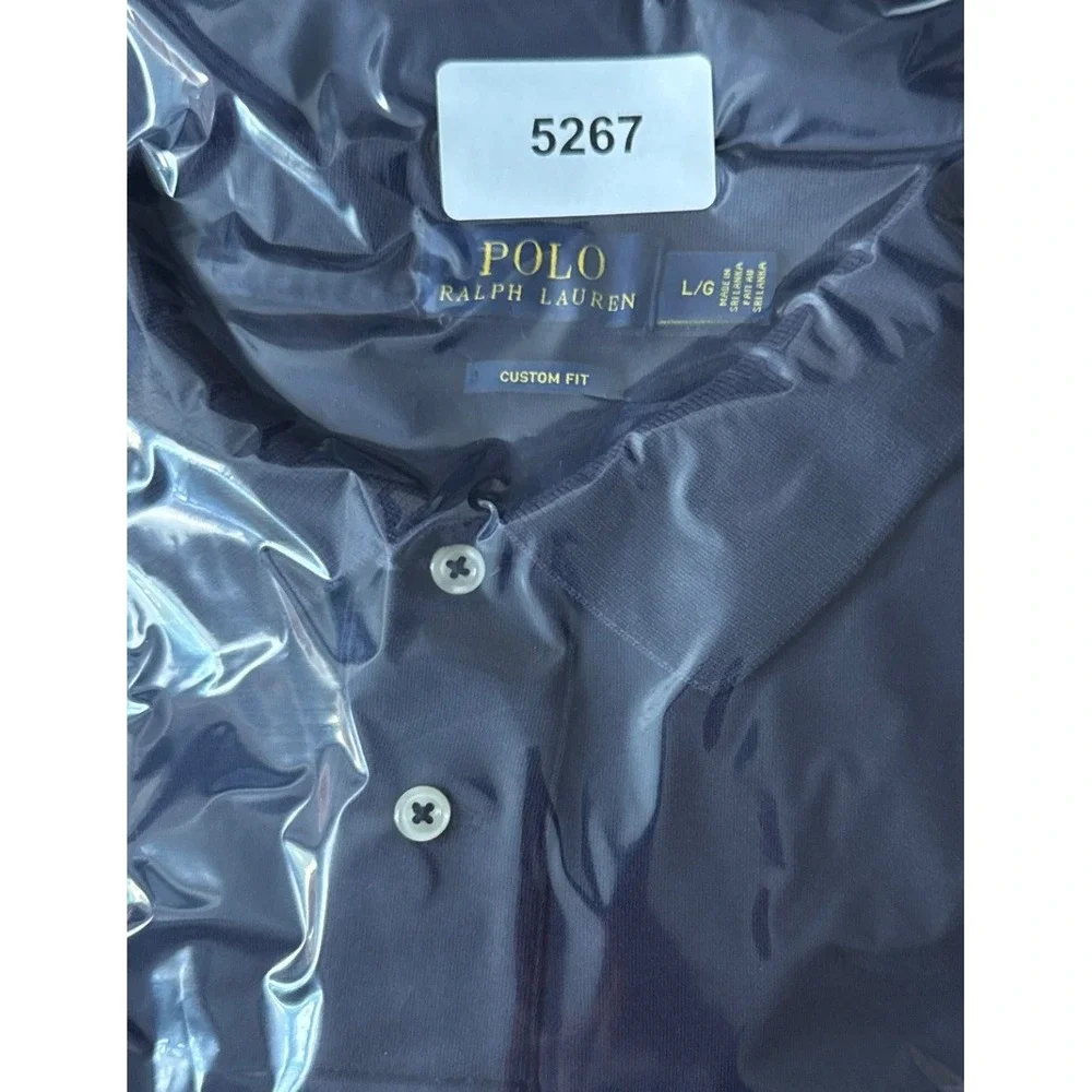 Polo Ralph Lauren Custom Fit Long Sleeve Polo Shirt Purple Mens Size L Preppy‎